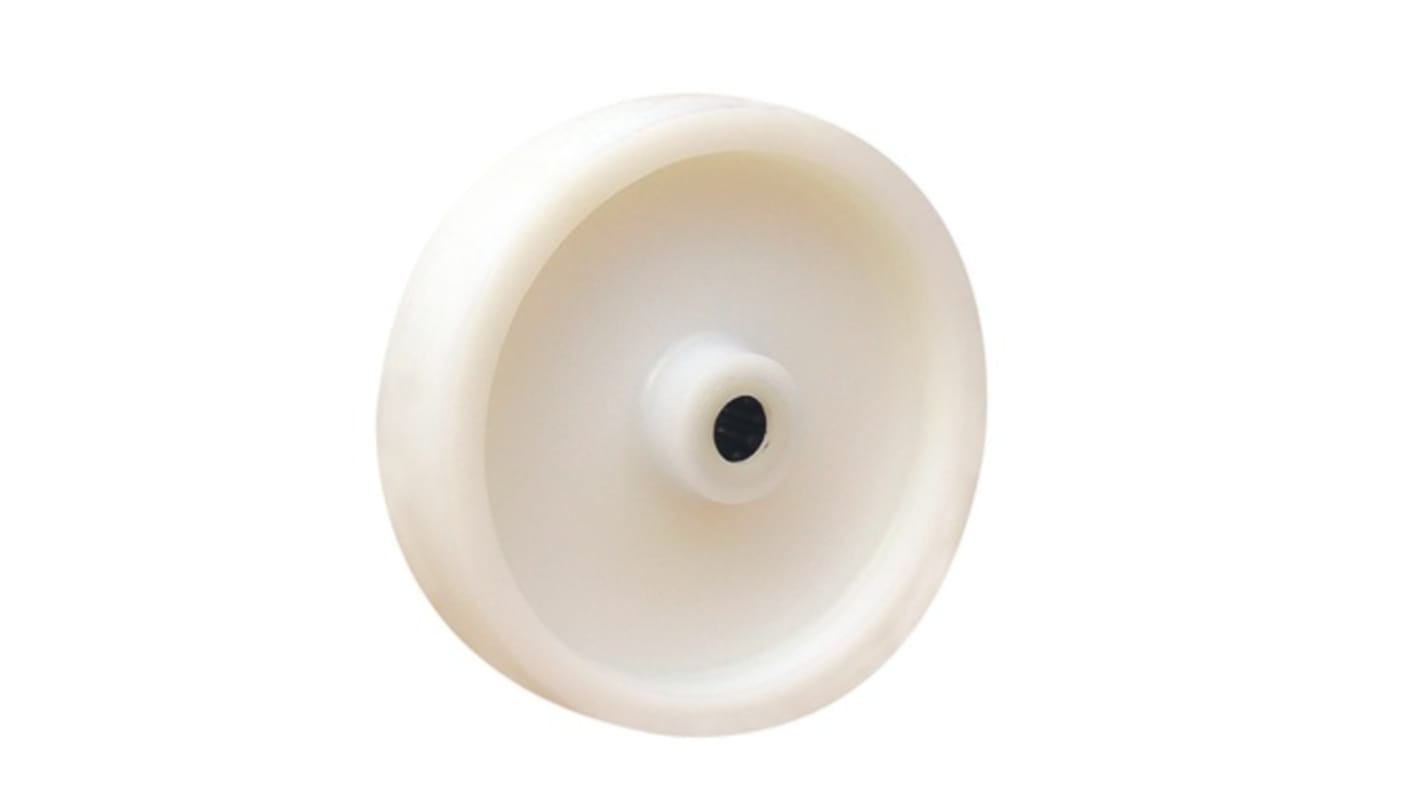 Guitel Hervieu Rollwagenrolle Weiß, Mat. Polypropylen, Vollmaterial, 150kg, Schlagfest Ø 100mm, B. 32mm