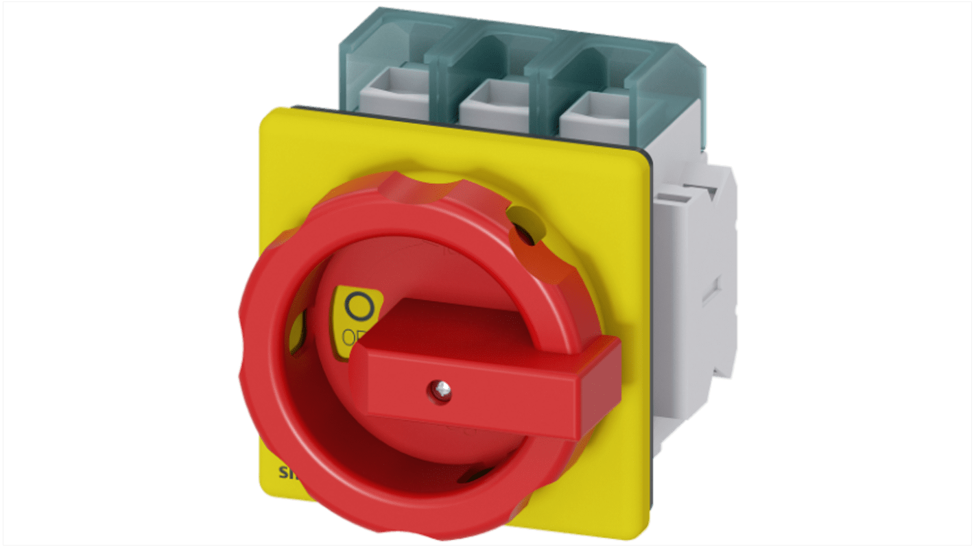 Siemens 3P Pole Panel Mount Non-Fused Switch Disconnector - 100A Maximum Current, 37kW Power Rating, IP65