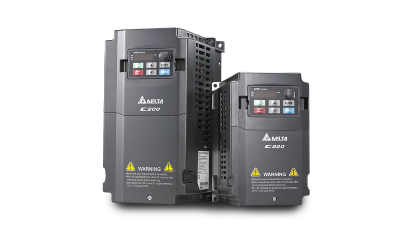 Delta Electronics 1.5 kW三相变频器, 460 V, 4 A, 599Hz, C200系列