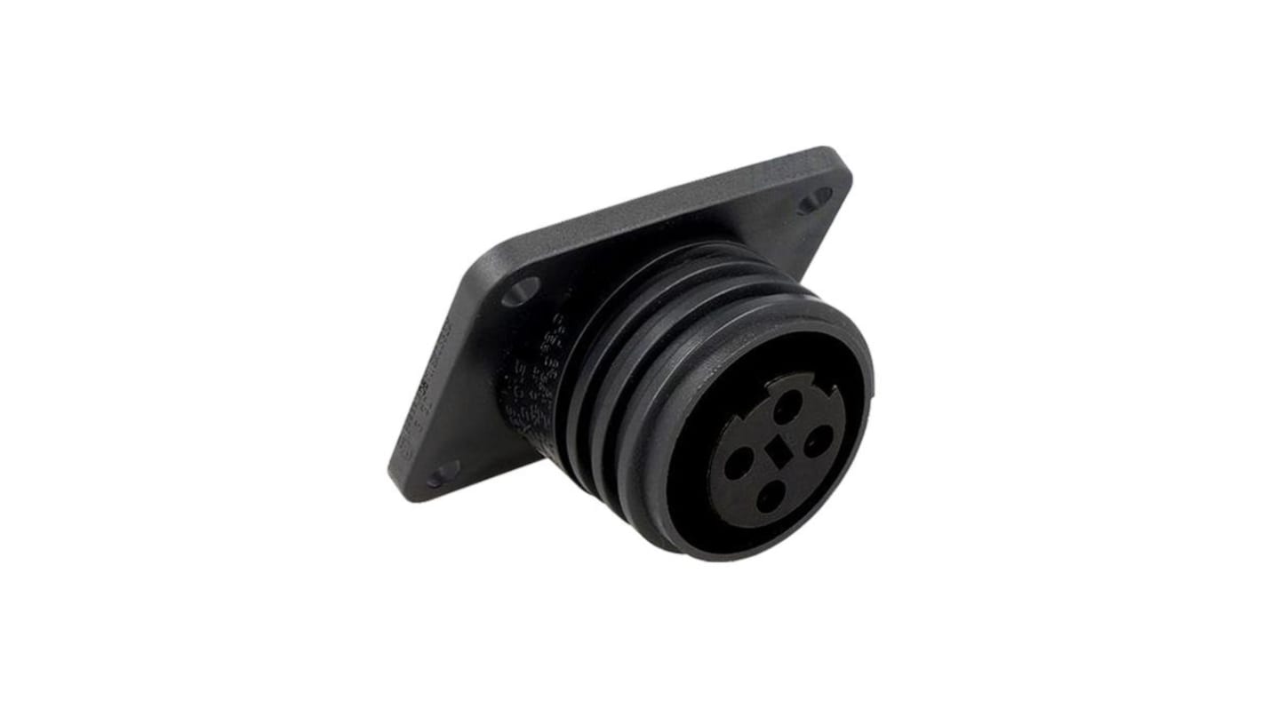 Bulgin Circular Connector, 4 Contacts, Flange Mount, Socket, Female, IP68, Buccaneer 900 Series