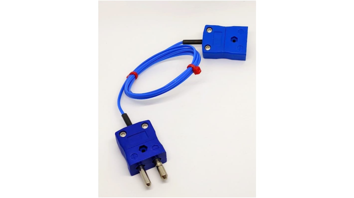 RS PRO K型热电偶延长线, 探头Φ7/0.2mm x 1m, 可测+105°C, 线长1m, 标准插头接端, PVC探头