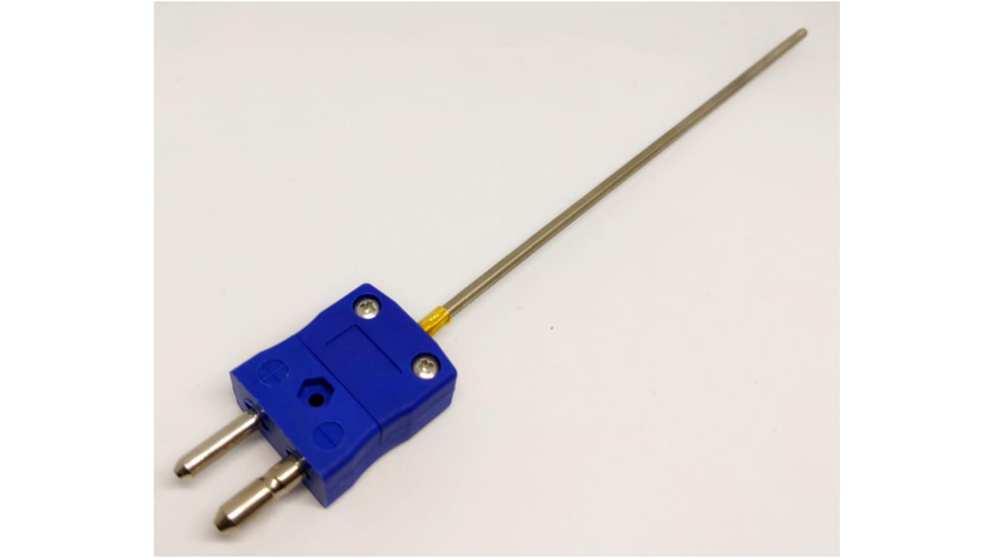 Thermocouple à isolation minérale RS PRO type K Ø 1.5mm, L 1m, +1100°C max à Fiche mâle standard