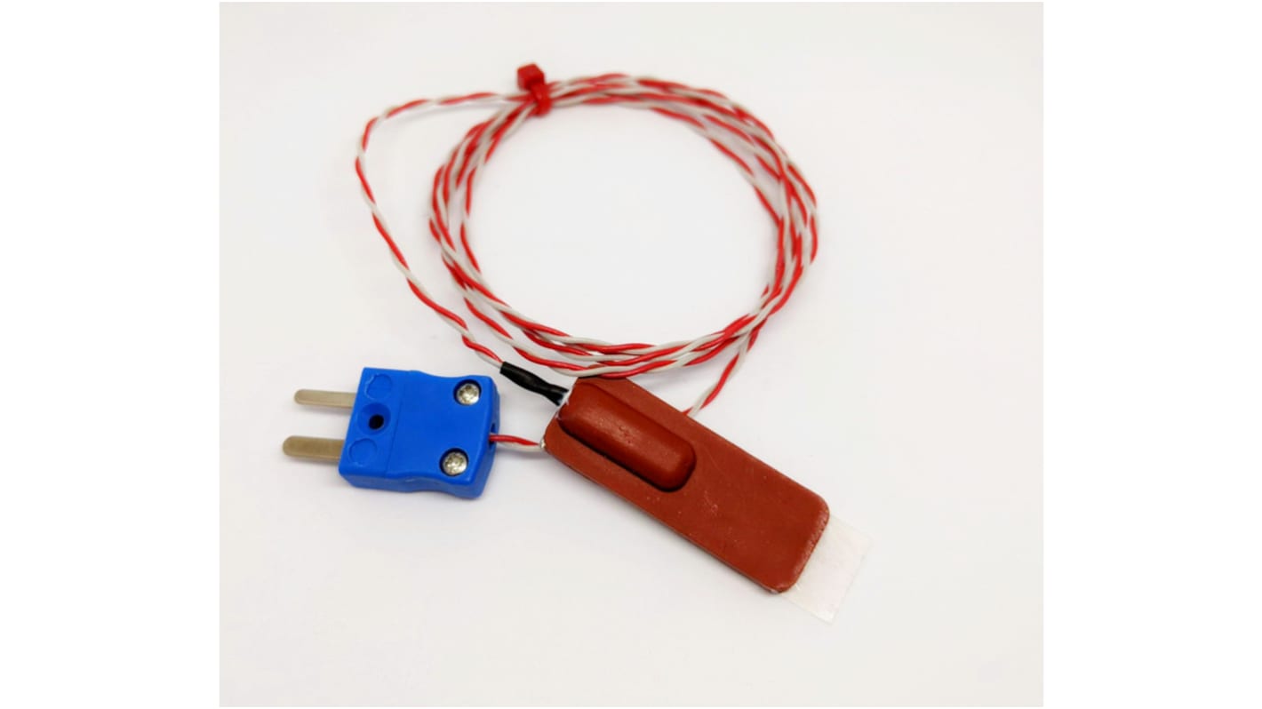 Termočlánek s gumovou záplatou 1m kabel typ K Silikonová pryž 1m sonda na +150°C JIS RS PRO