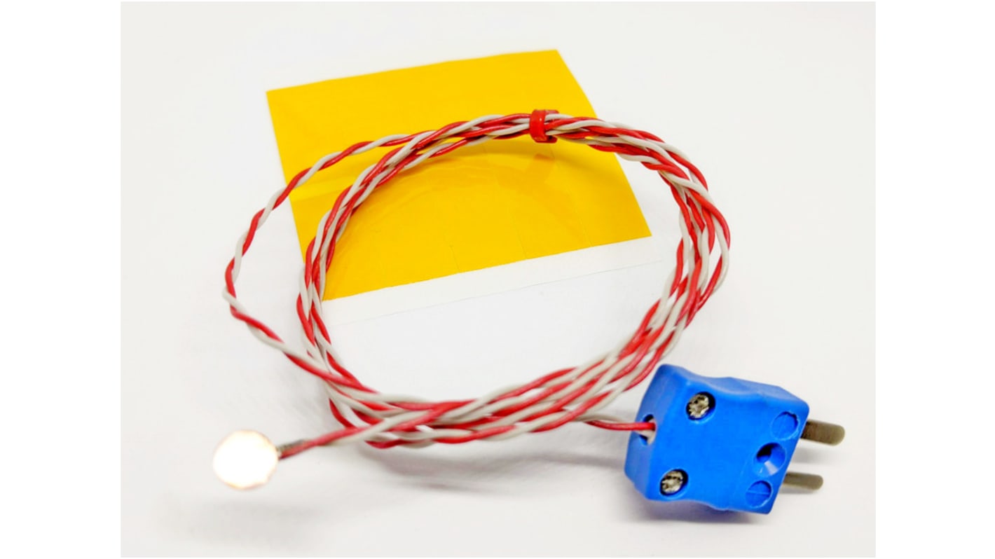 RS PRO Type K Copper Disc Thermocouple 2m Length, 6.35mm Diameter → +200°C