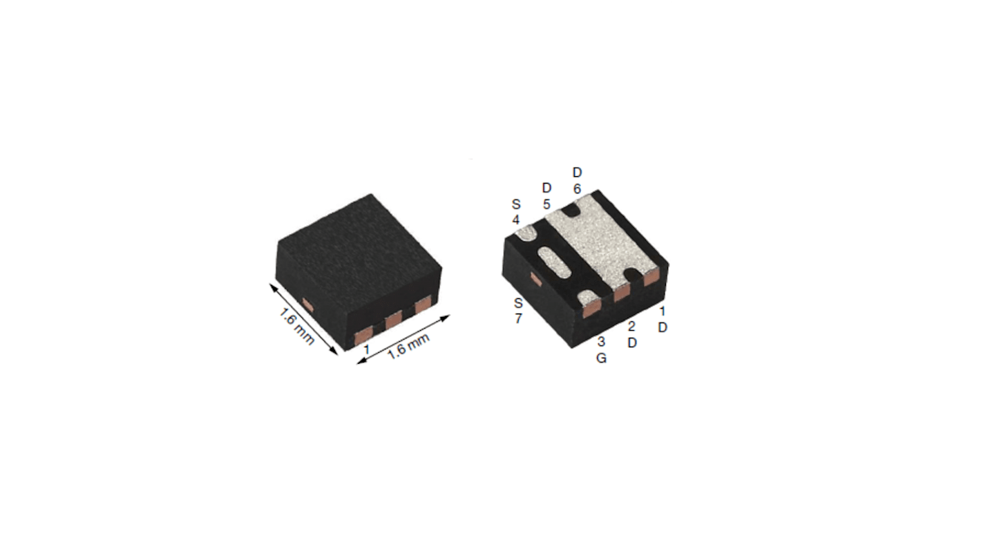 Vishay SIB4316EDK-T1-GE3 N-Kanal, SMD MOSFET 6 V / 30 A PowerPAK SC-75