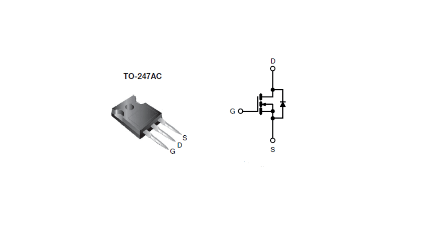 Vishay SIHG24N80AEF-GE3 N-Kanal, THT MOSFET 850 V / 20 A TO-247AC