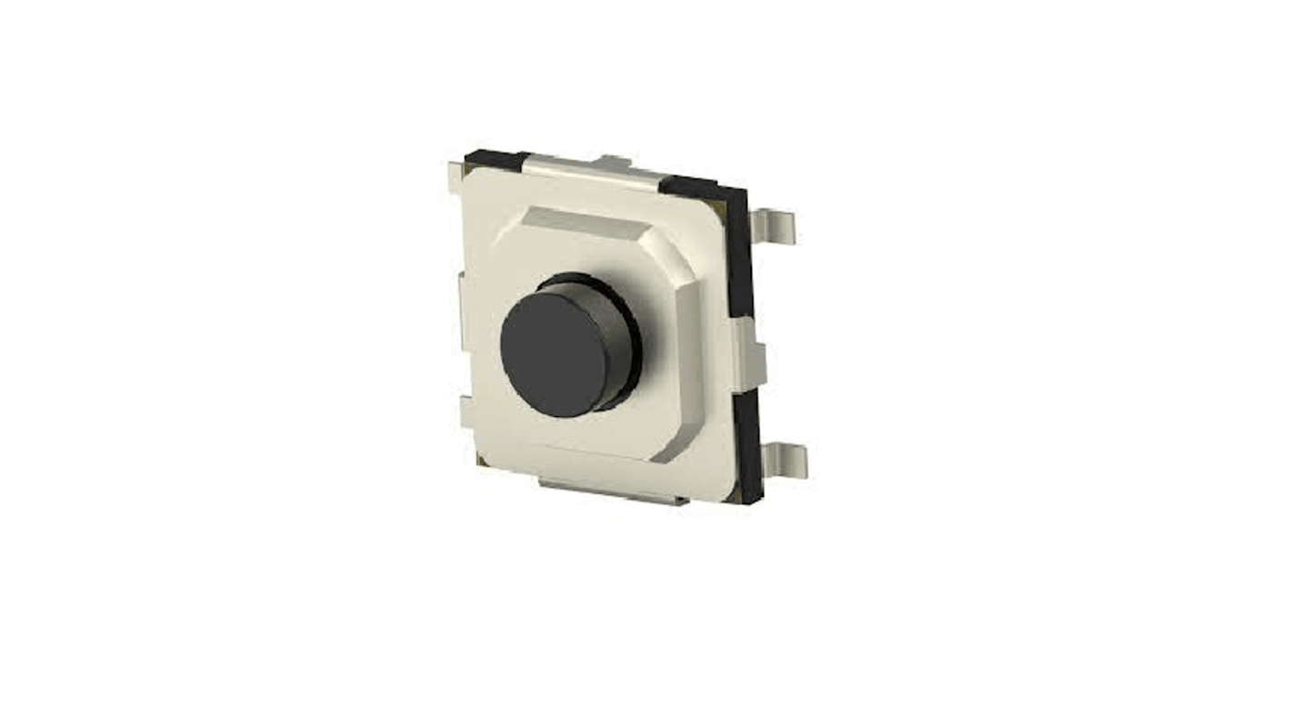TE Connectivity Black Round Button Tactile Switch, SPST 50 mA Surface Mount