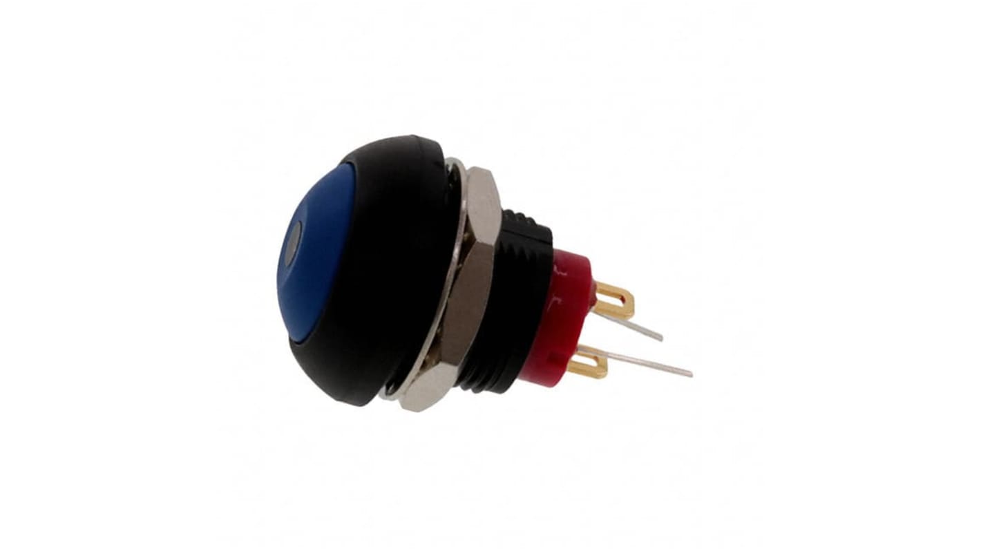 TE Connectivity PB6 Series Illuminated Push Button Switch, (On)-Off, Panel Mount, SPST - NO, Green LED, 50 V dc, 125V