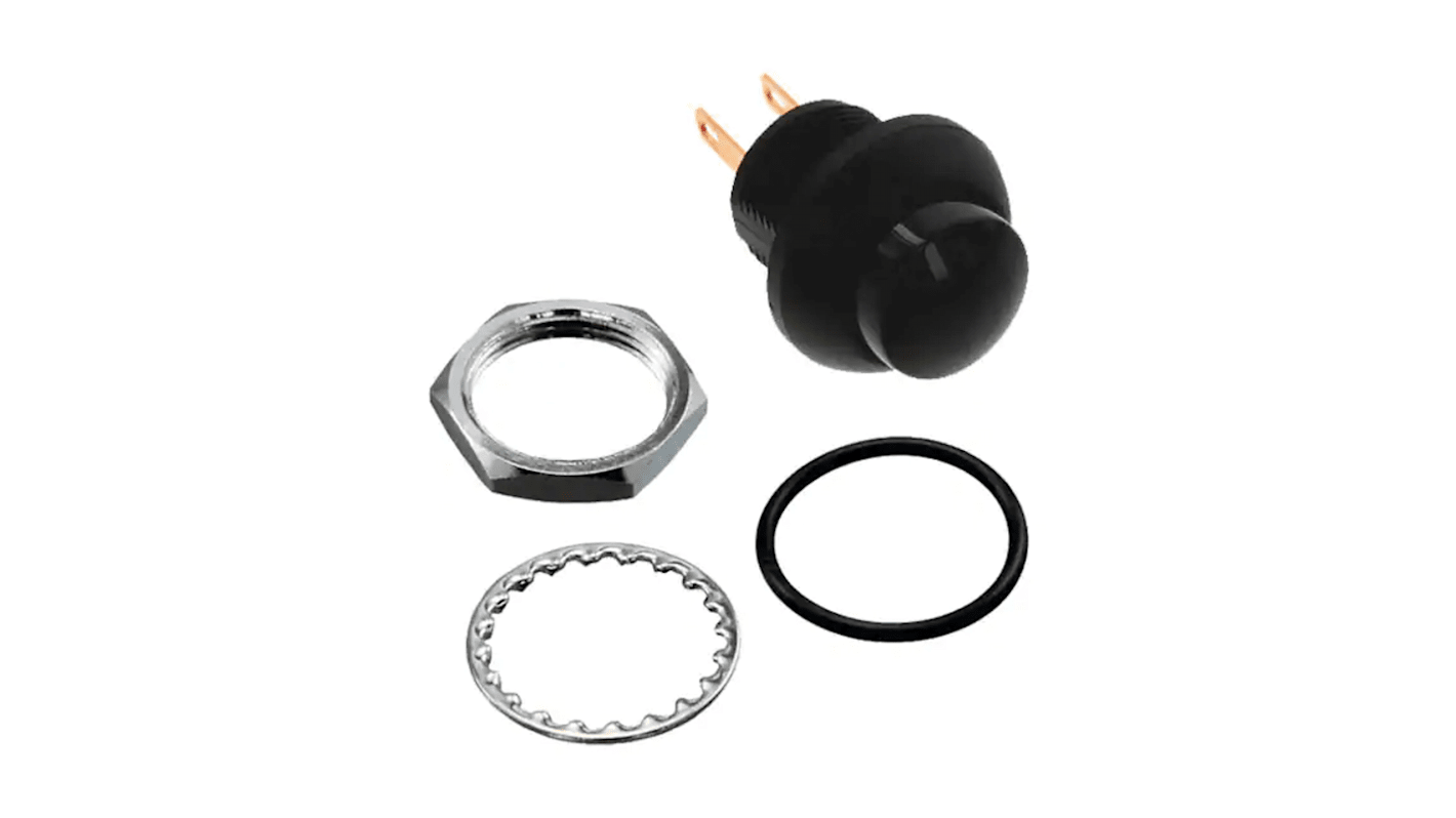 TE Connectivity PB6 Series Push Button Switch, (On)-Off, Panel Mount, SPST - NO, 50 V dc, 125V ac, IP68