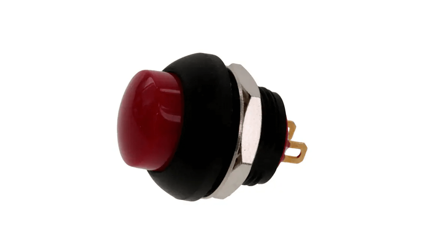 TE Connectivity PB6 Series Push Button Switch, (On)-Off, Panel Mount, SPST - NO, 50 V dc, 125V ac, IP68