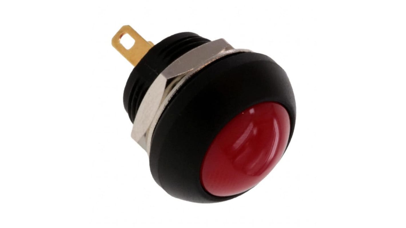 TE Connectivity PB6 Series Push Button Switch, (On)-Off, Panel Mount, SPST - NO, 50 V dc, 125V ac, IP68
