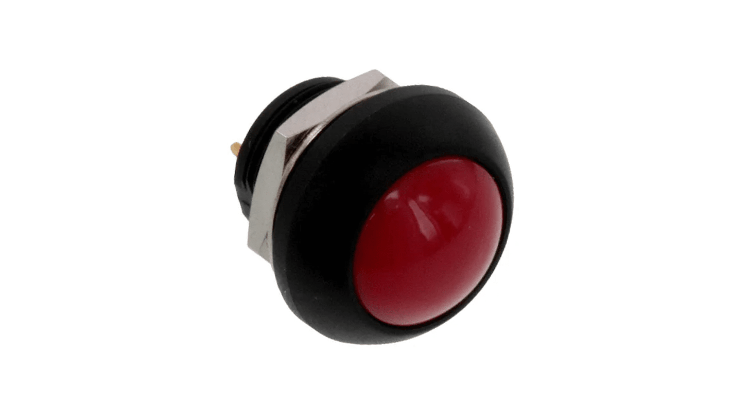 TE Connectivity PB6 Series Push Button Switch, (On)-Off, Panel Mount, SPST - NO, 50 V dc, 125V ac, IP68