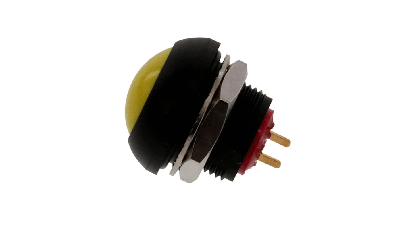TE Connectivity PB6 Series Push Button Switch, (On)-Off, Panel Mount, SPST - NO, 50 V dc, 125V ac, IP68