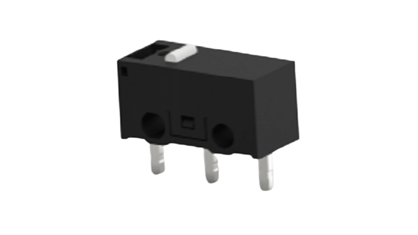 TE Connectivity Pin Plunger Snap Action Micro Switch, PCB Terminal, 3A at 125VAC, SPDT