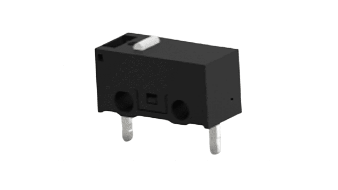 TE Connectivity Pin Plunger Snap Action Micro Switch, PCB Terminal, 3A at 125VAC, SPST