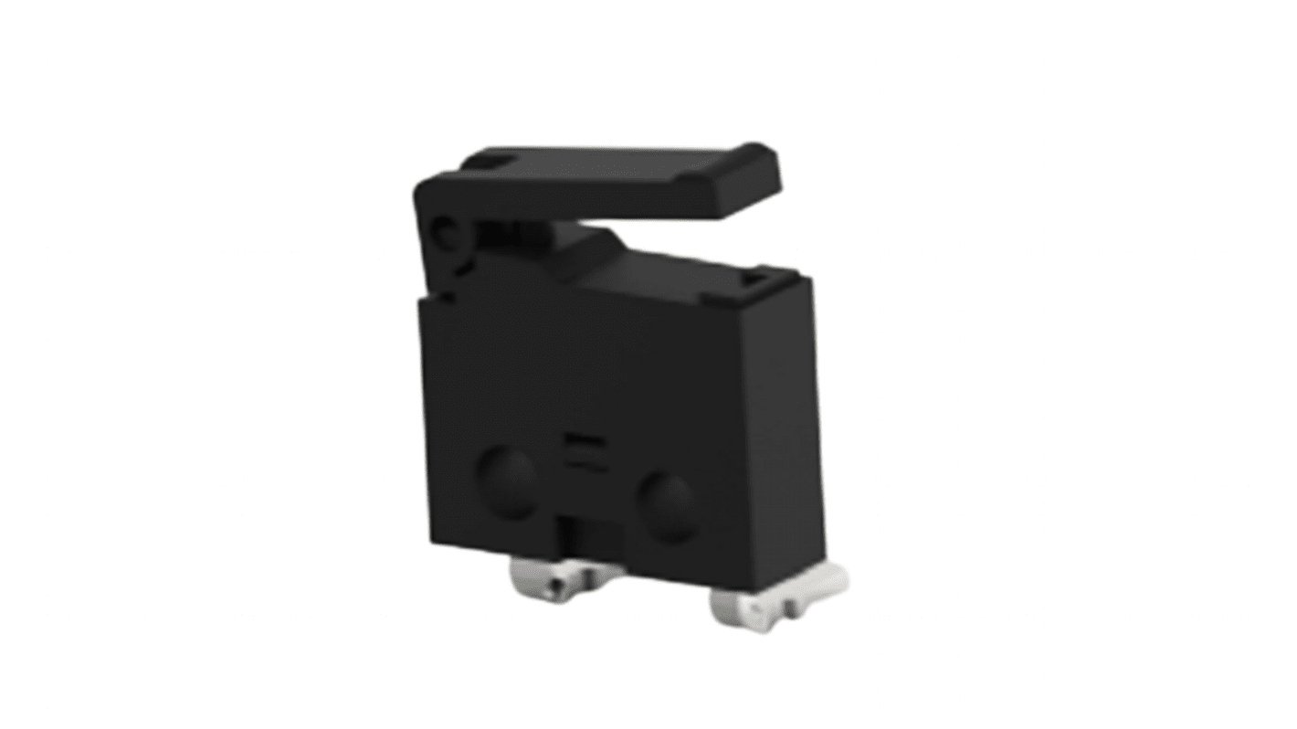 TE Connectivity Lever Snap Action Micro Switch, Right Angle PCB Terminal, 0.5A at 30VDC, SPST