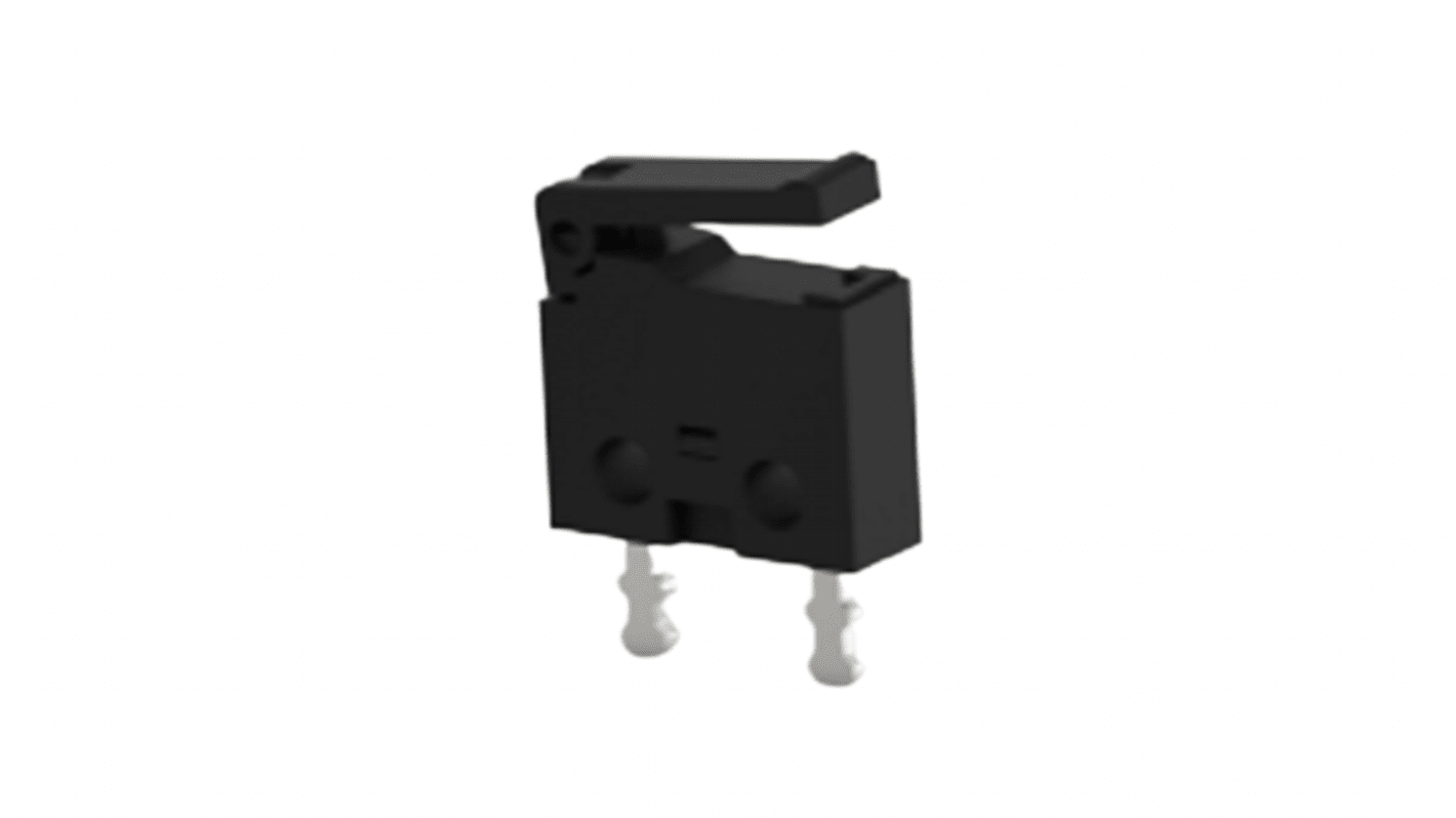 TE Connectivity Lever Snap Action Micro Switch, PCB Terminal, 0.5A at 30VDC, SPST
