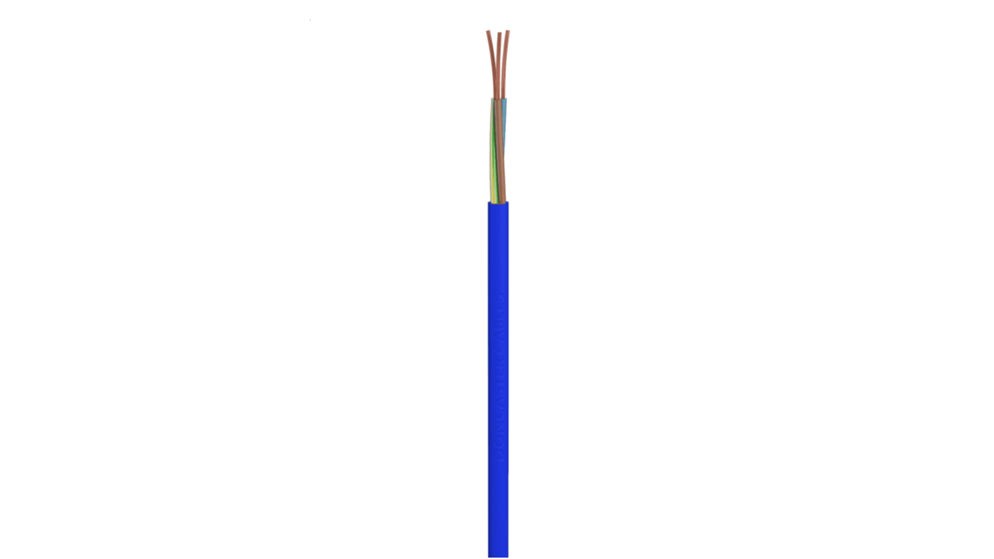 RS PRO, Arctic Grade, 50m 3 Core, Blue PVC Power Cable +60°C
