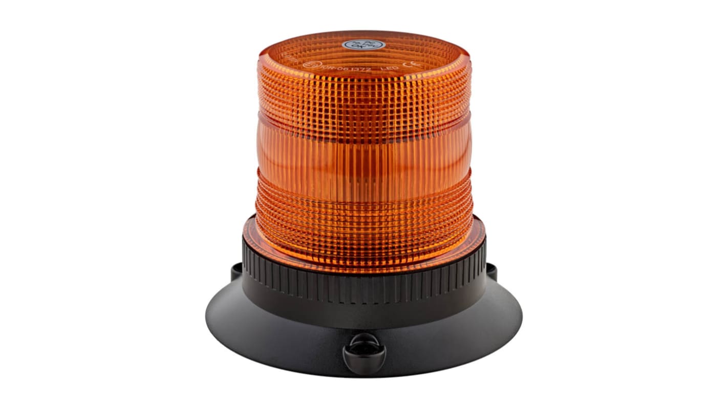 RS PRO Amber Flashing Beacon, 10 → 110 V, Base Mount, LED Bulb