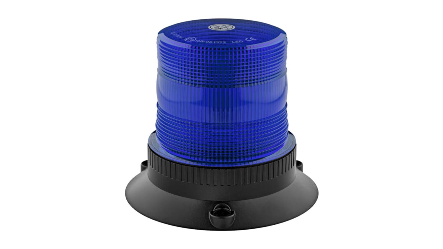 RS PRO Blue Flashing Beacon, 10 → 110 V, Base Mount, LED Bulb