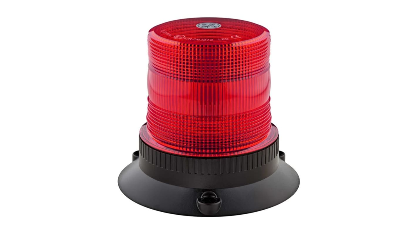 RS PRO Red Flashing Beacon, 10 → 110 V, Base Mount, LED Bulb