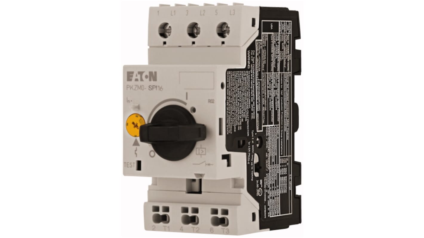 Interruttore automatico del motore Eaton, protezione Combinazione di starter per motore (MSC), 690 V, 250 mA PKZM0