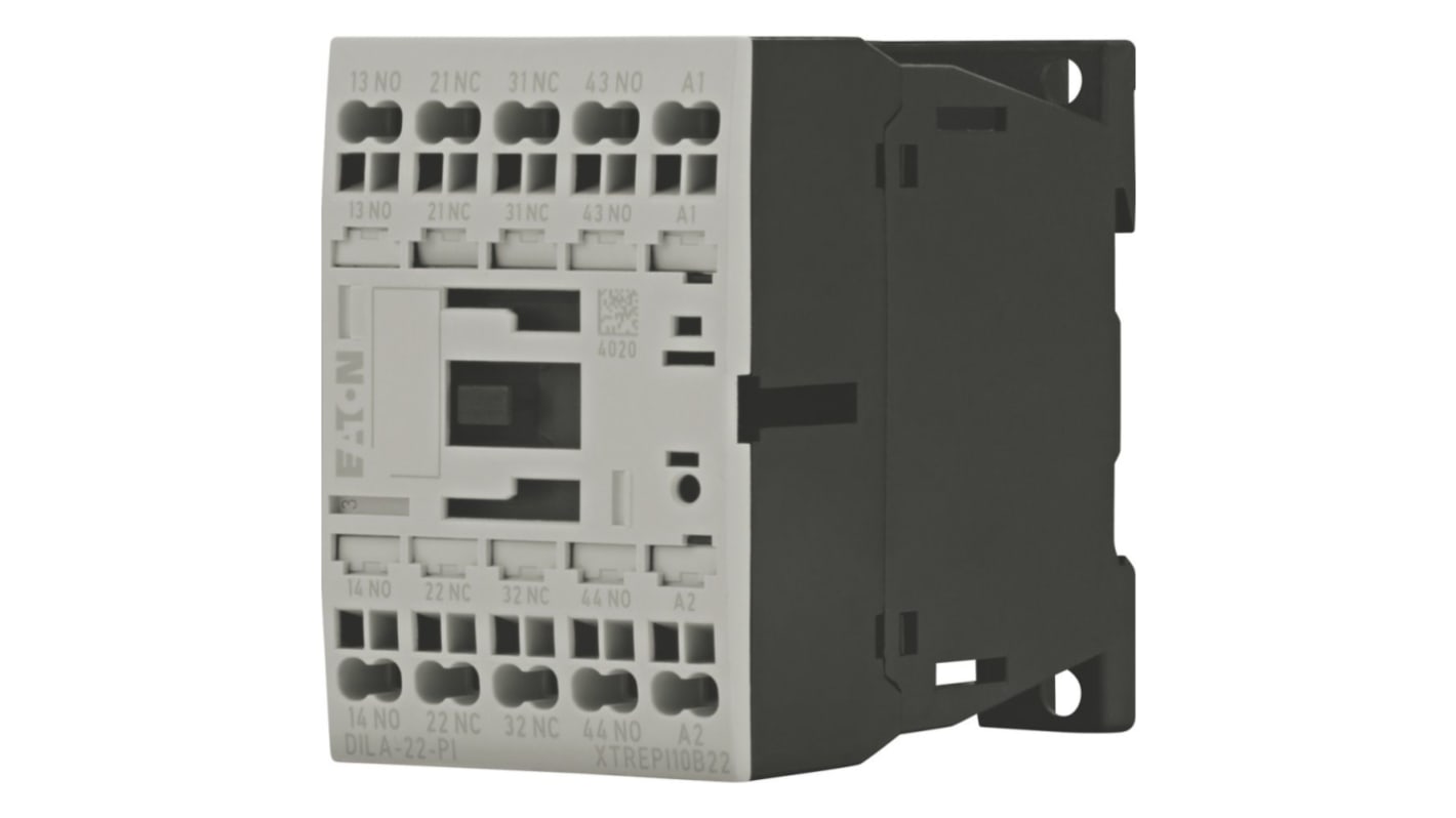 Przekaźnik pomocniczy 230/240 V AC Eaton 4 A 2 N/O, 2 NC Szyna DIN/śruby Wciskane 199214 DILA-22(230V50HZ,240V60HZ)-PI