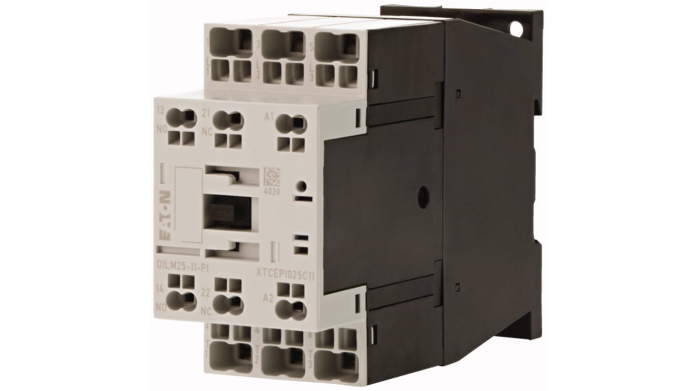 Eaton Contactors Contactor, 48 V ac Coil, 3-Pole, 25 A, 11 kW, 1 NC, 1 NO