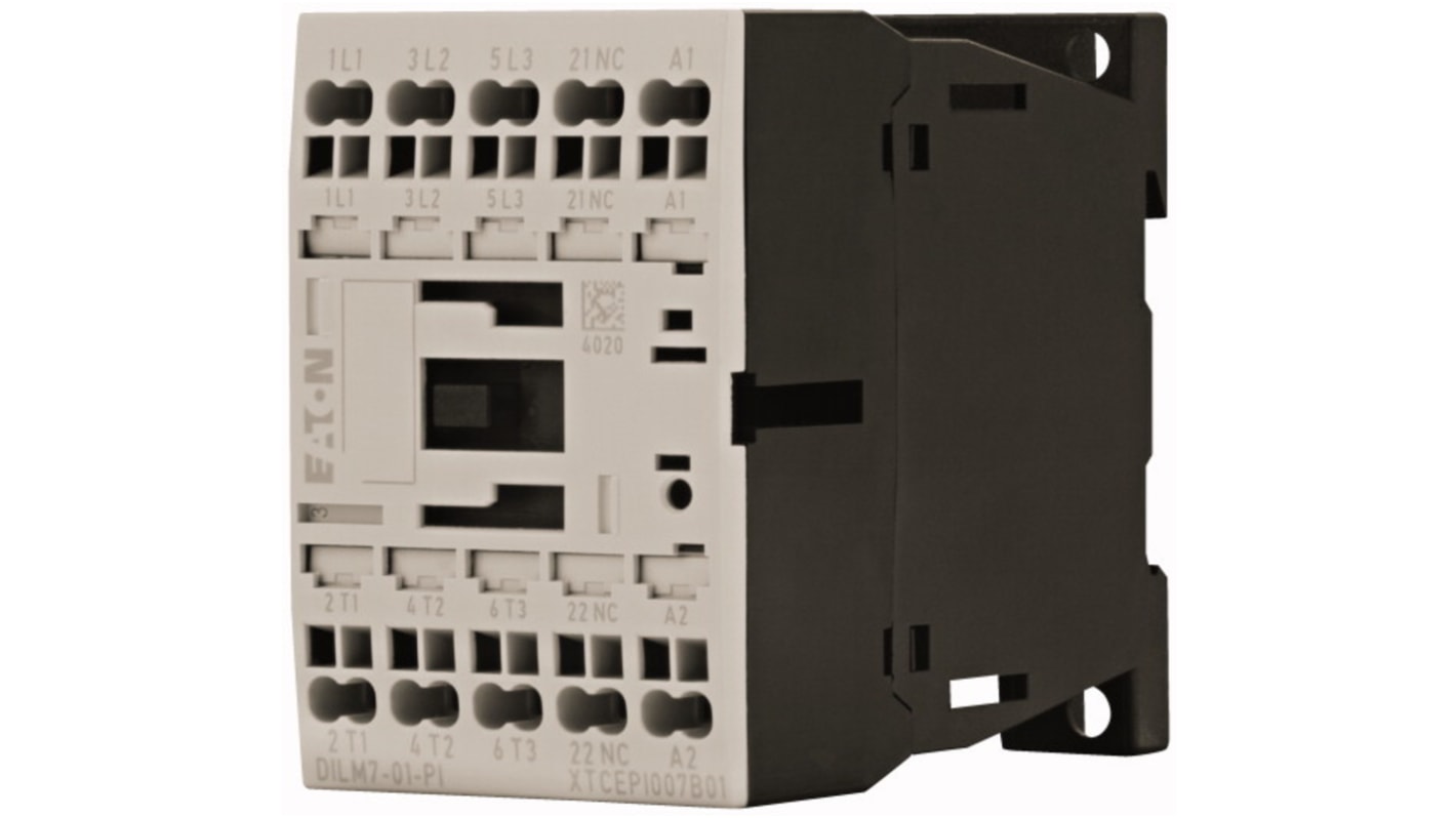 Stycznik 230 V AC Eaton styki: 3 3 kW 7 A 1 NC 199644 DILM7-01(230V50/60HZ)-PI