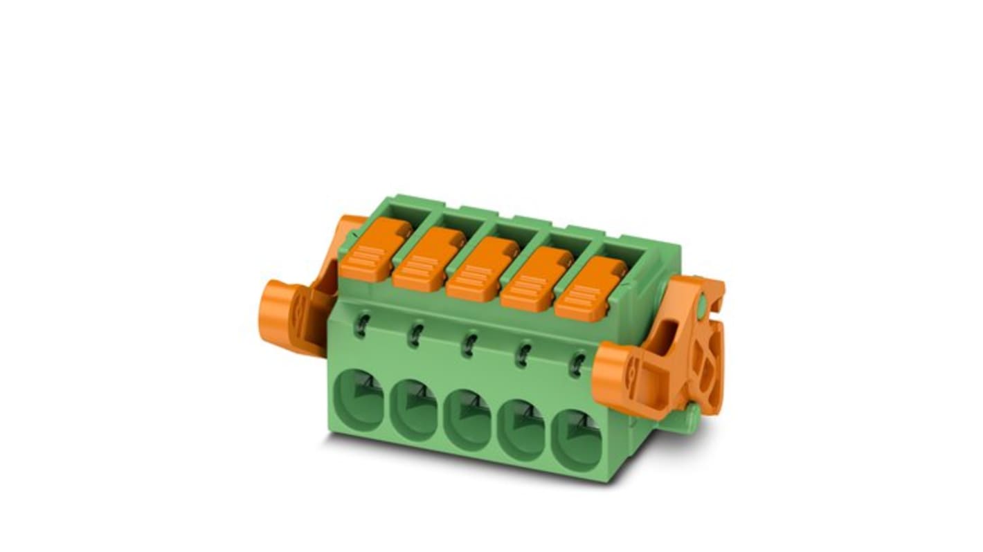 Phoenix Contact 5.08mm Pitch 5 Way Pluggable Terminal Block, Plug, Cable Mount, Push-In Termination