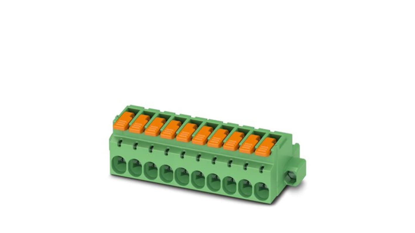 Phoenix Contact 5.08mm Pitch 16 Way Pluggable Terminal Block, Plug, Cable Mount, Push-In Termination