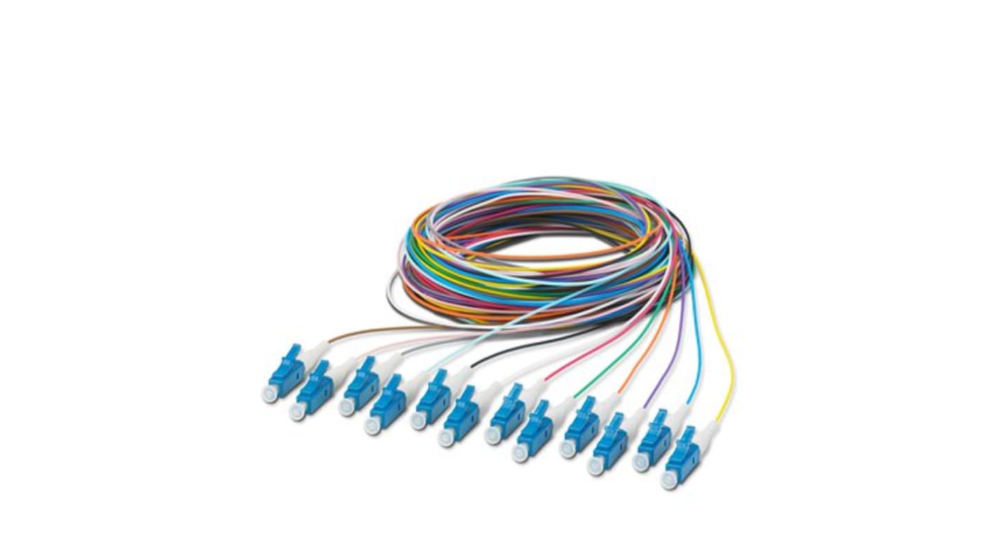 Phoenix Contact LC x 12 to Unterminated Single Mode Fibre Optic Cable, 9/125μm, 2.5m