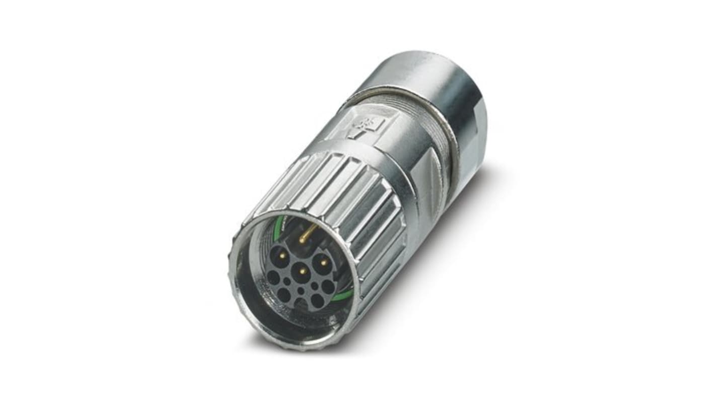 Conector circular Phoenix Contact macho serie M17 PRO de 9 vías, montaje aéreo, IP67, IP68