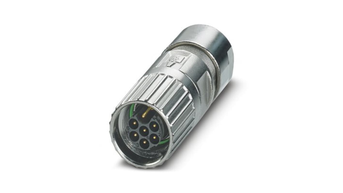 Conector circular Phoenix Contact macho serie M17 PRO de 7 vías, montaje aéreo, IP67, IP68