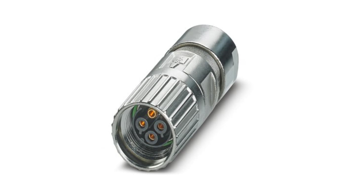 Conector circular Phoenix Contact hembra serie M17 PRO de 4 vías, montaje aéreo, IP67, IP68