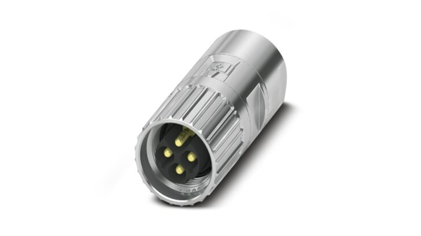 Conector circular Phoenix Contact macho serie M17 PRO de 4 vías, montaje aéreo, IP67, IP68