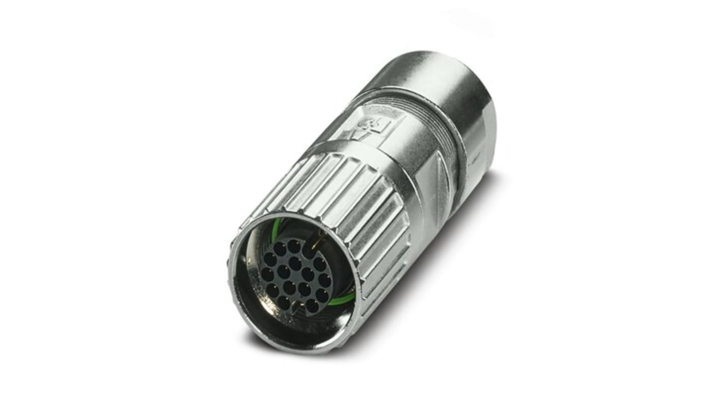 Conector circular Phoenix Contact macho serie M17 PRO de 17 vías, montaje aéreo, IP67, IP68