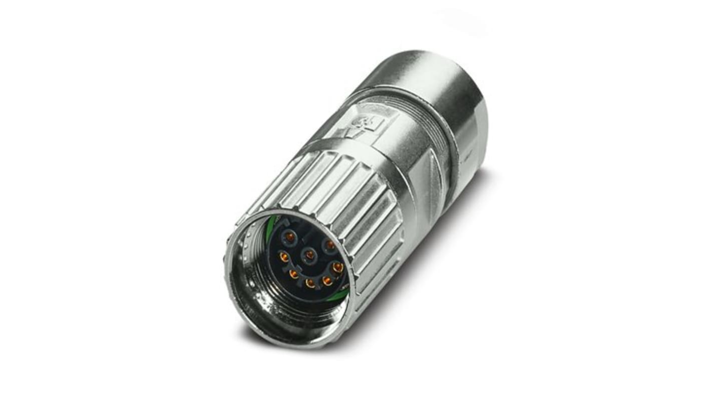 Conector circular Phoenix Contact hembra serie M17 PRO de 8 vías, montaje aéreo, IP67, IP68