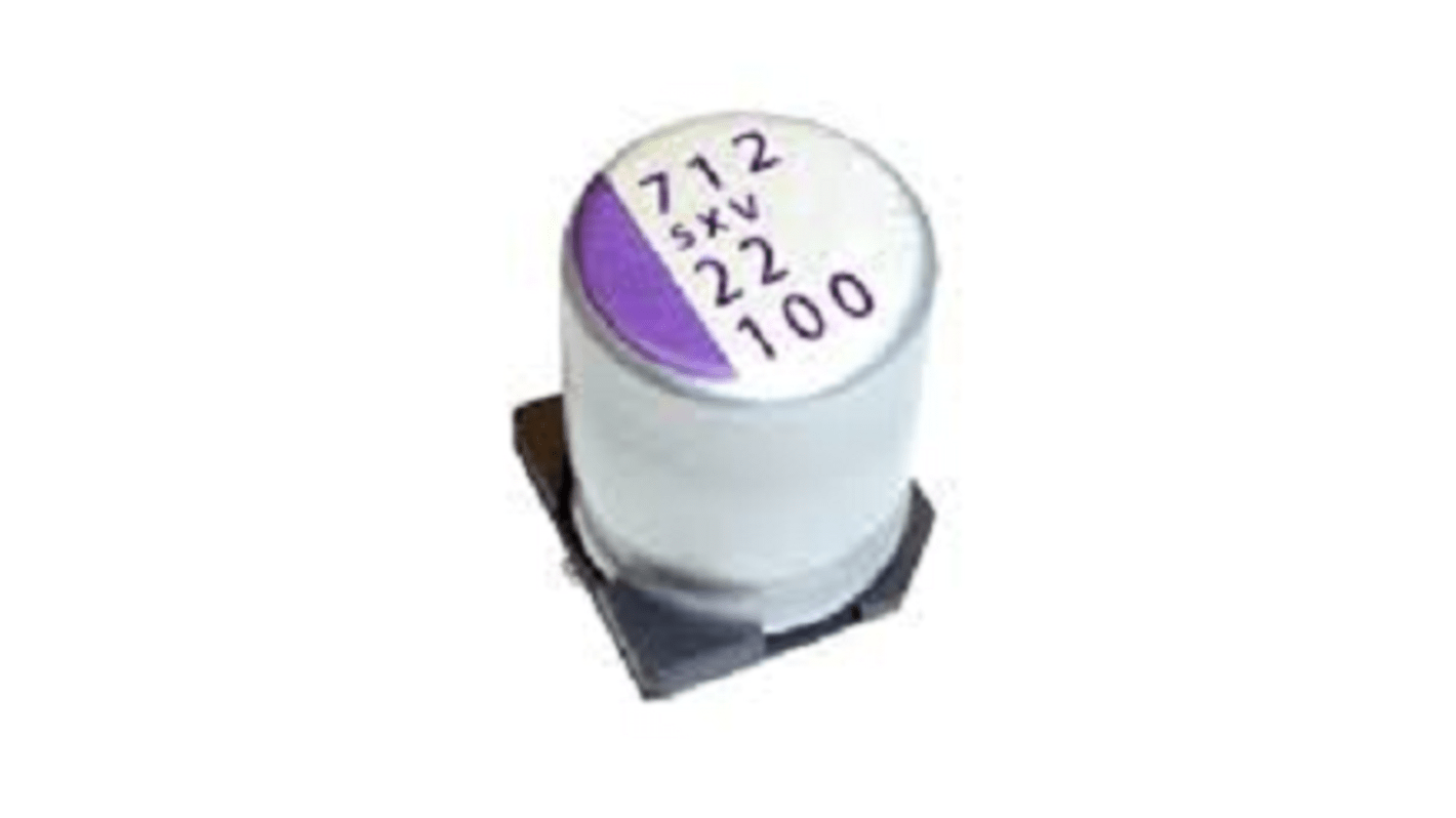 Panasonic 100μF Surface Mount Polymer Capacitor, 63V
