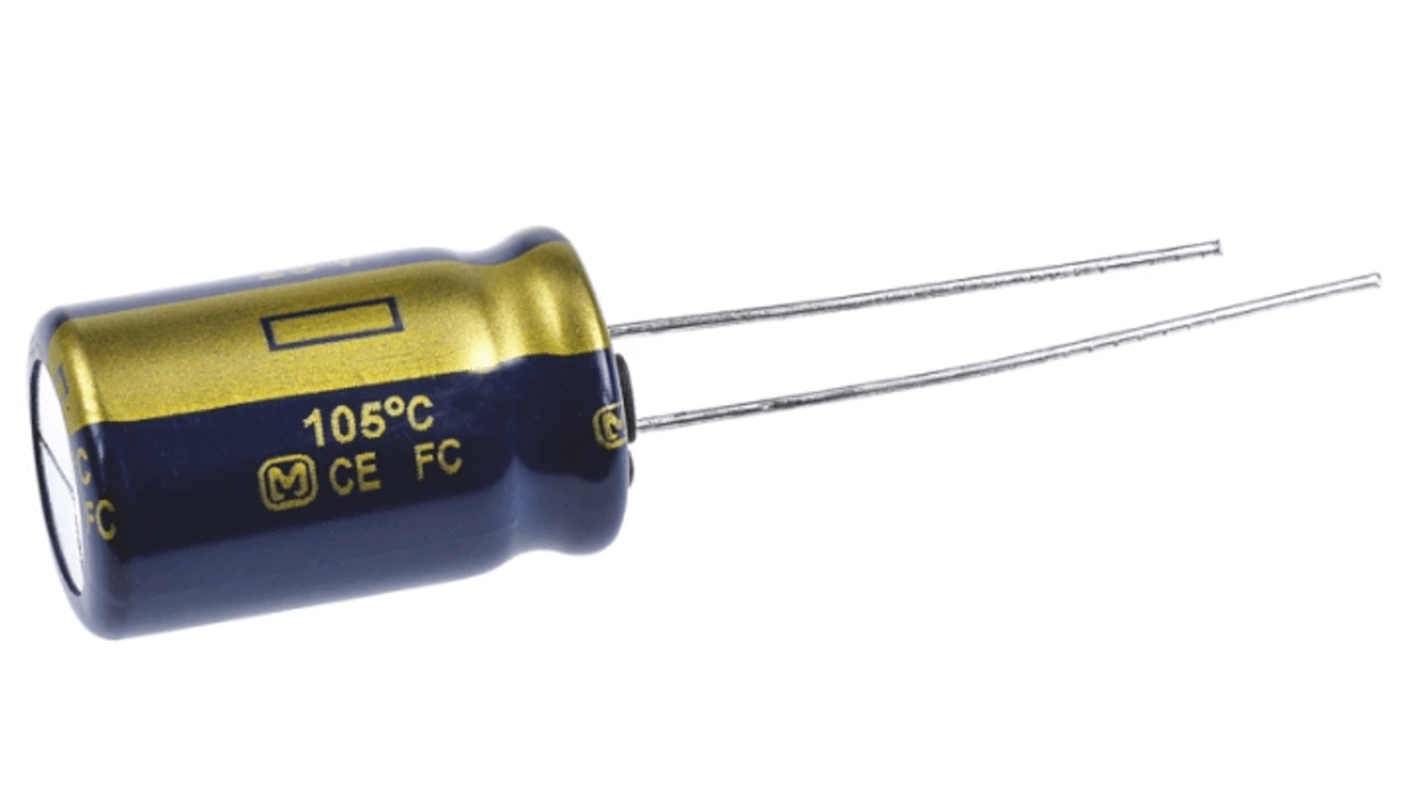 Panasonic 47μF Aluminium Electrolytic Capacitor 50V dc, Radial, Through Hole - EEUFC1H470B