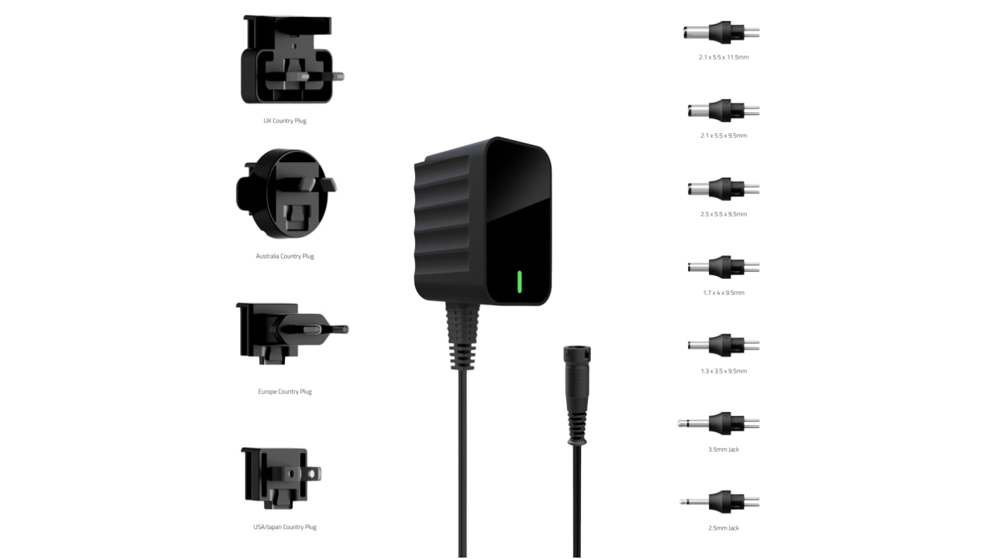 Adaptateur enfichable 12V c.c., 600mA, 7.2W, Australie, Adaptateur chargeur, Royaume-Uni, US