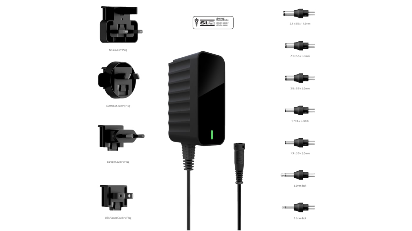 Friwo 12W AC/DC Adapter 12V dc Output, 1A Output