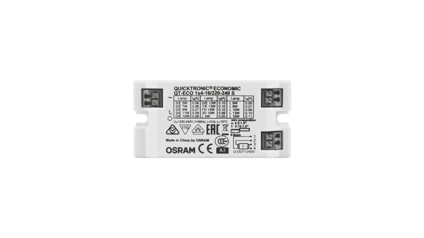 Osram Vorschaltgerät Elektronisch 16 W / 240 V, für 1 Kompakt-Leuchtstofflampen