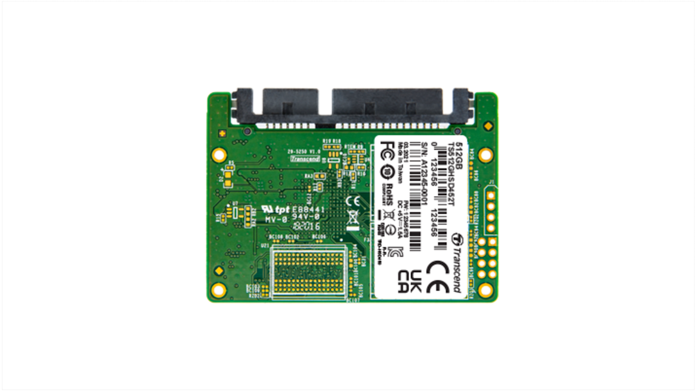 Transcend HSD452T-I, Half-Slim Intern HDD-Festplatte SATA III Industrieausführung, TLC, 128 GB, SSD