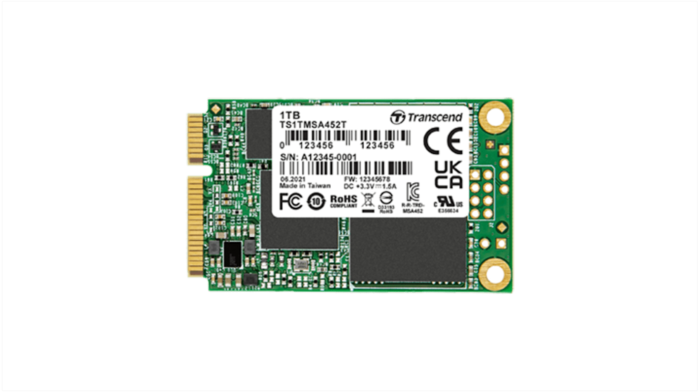 Transcend MSA452T-I mSATA 1.024 TB Internal SSD Hard Drive