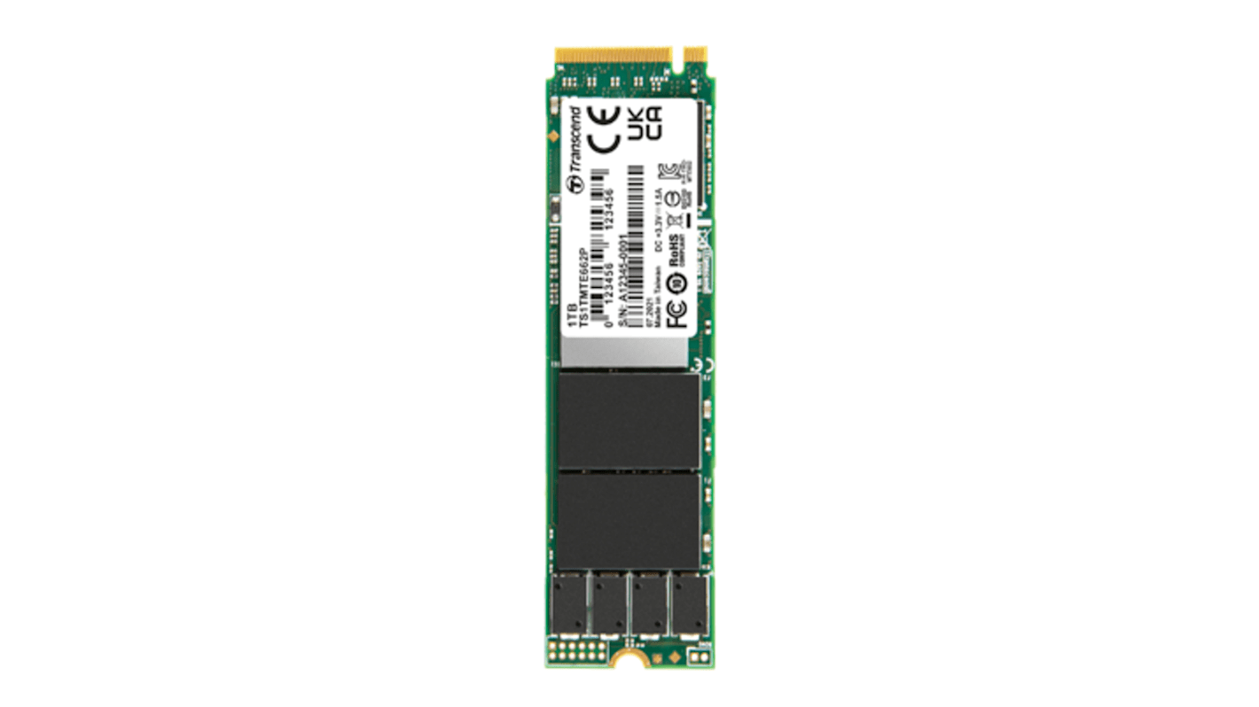 Transcend MTE662P, M.2 Intern HDD-Festplatte NVMe PCIe Gen 3 x 4, TLC, 1,024 TB, Intern, SSD