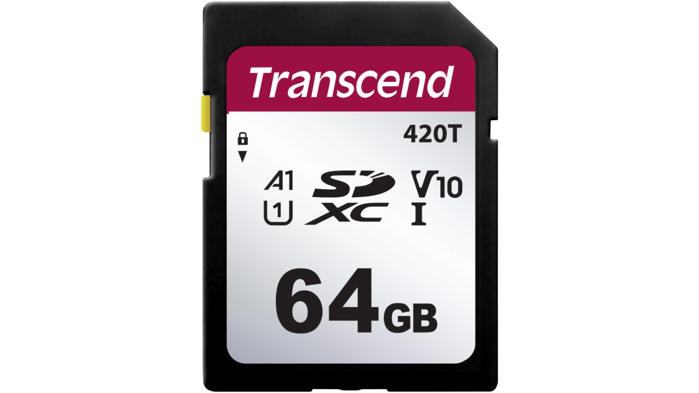 Transcend 64 GB SDXC SD Card, A1, U1, V10