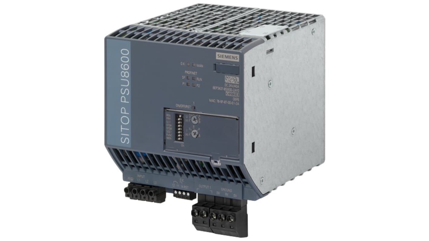 Siemens DIN-sín tápellátás, 24V dc, 40A, BE: 400 → 500V ac, 960W