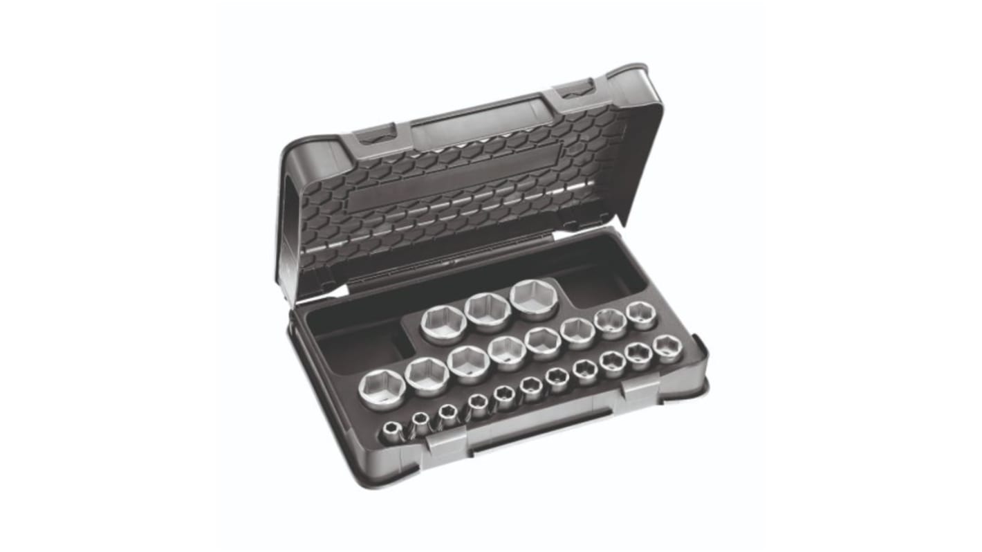Set di bussole Usag 235 1/2 EN/C22 da 22 pezzi, guida quadrata da 1/2