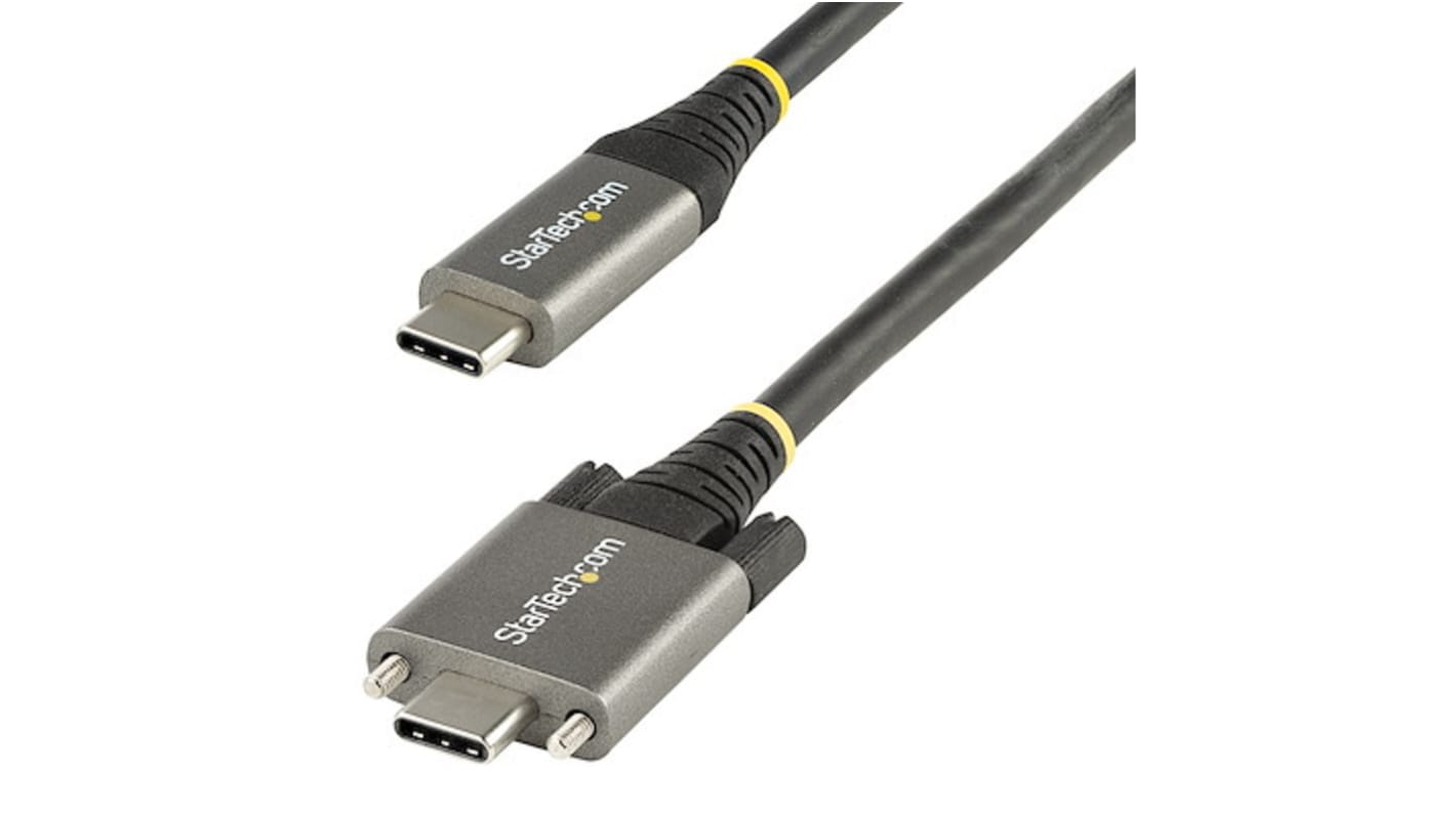 Kabel USB Złącze A USB C Złącze B USB C dł. 500mm Kabel USB-C z blokadą śrubową USB 3.1 kolor: Czarny